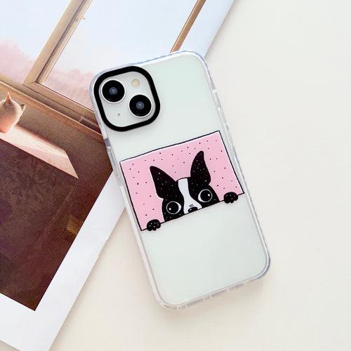 Peeping Dog Designer Impact Proof Silicon Phone Case for iPhone