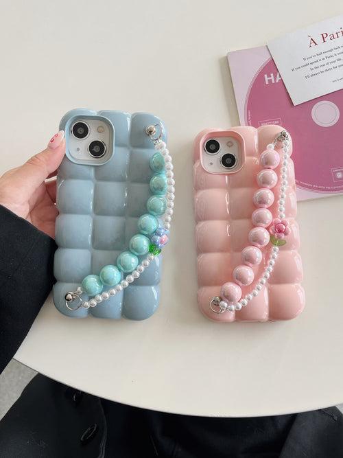 Cute Bubble Shape Silicon iPhone Case With Anti Fall Charm for iPhone