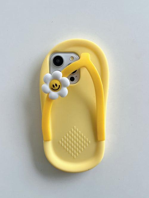 Cute Slipper Design 3D Silicon Case for iPhone ( Yellow )