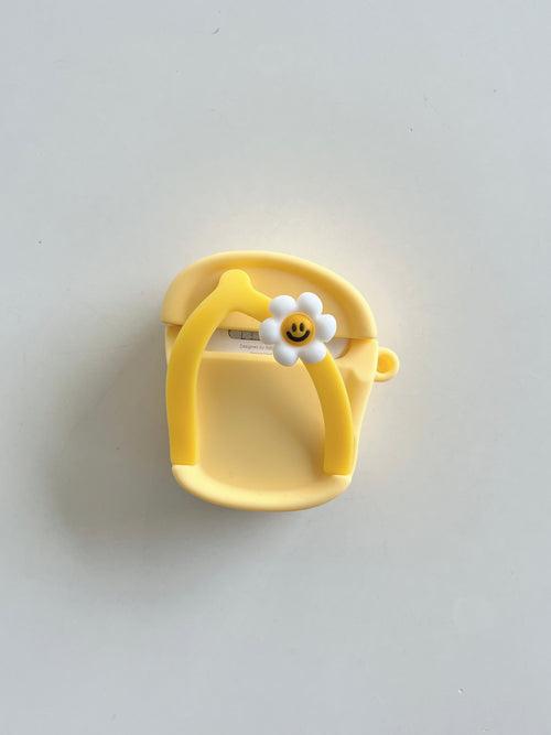 Cute Slipper Design 3D Silicon Airpod Case ( Yellow )