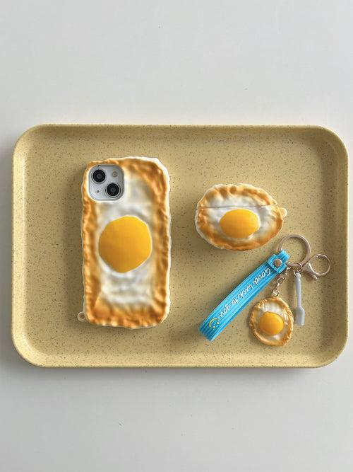 Bread Omlette Designer 3D Silicon Airpod Case