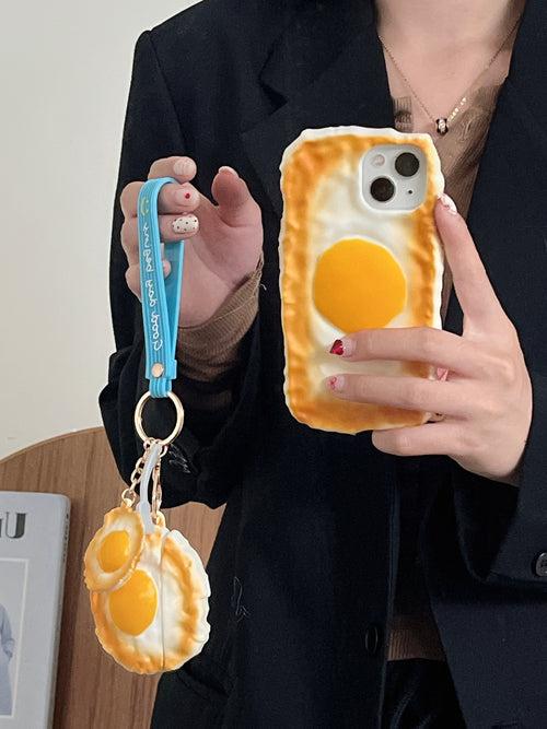 Bread Omlette Designer 3D Silicon Airpod Case