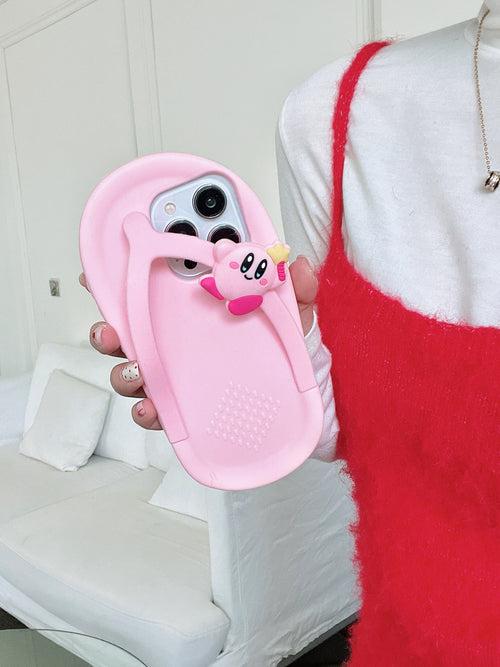 Slip On Designer Silicon Case for iPhone With Cute Teddy Charm ( Pink )