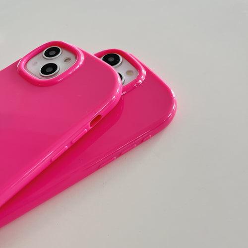 Oval Shape Customised Silicon Case With Beaded Charm for iPhone ( Pink )