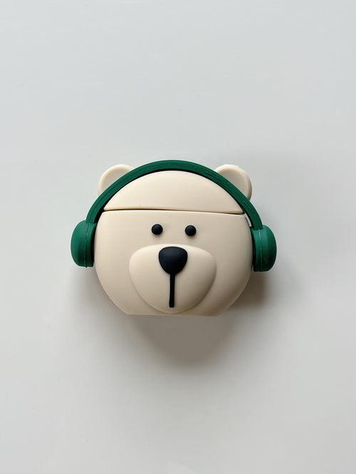 Teddy Boy With Headphones Silicon Airpod Case