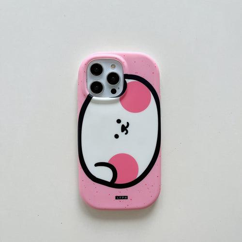 Cute Designer Silicon Oval Shape Case for iPhone ( Pink Pig )