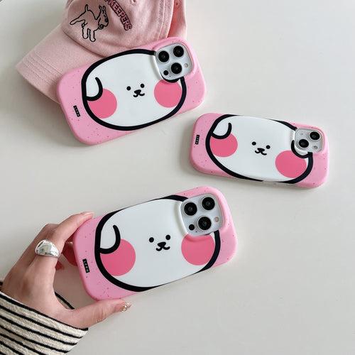 Cute Designer Silicon Oval Shape Case for iPhone ( Pink Pig )