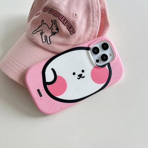 Cute Designer Silicon Oval Shape Case for iPhone ( Pink Pig )