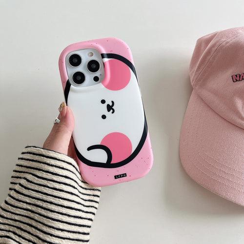 Cute Designer Silicon Oval Shape Case for iPhone ( Pink Pig )