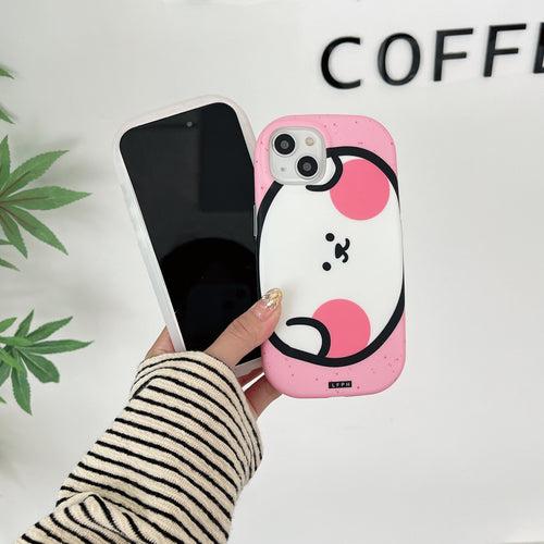 Cute Designer Silicon Oval Shape Case for iPhone ( Pink Pig )