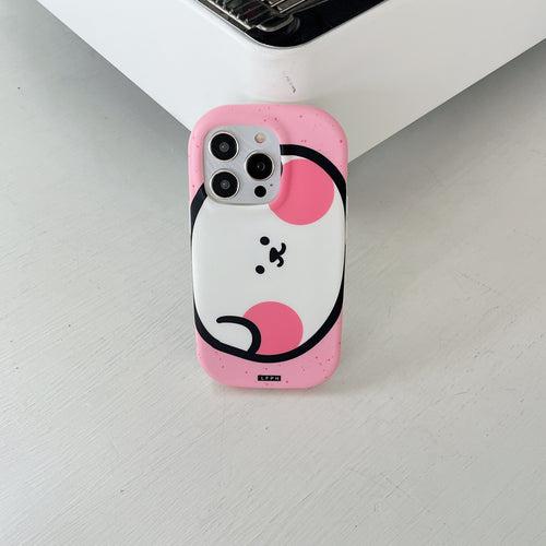 Cute Designer Silicon Oval Shape Case for iPhone ( Pink Pig )