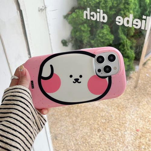 Cute Designer Silicon Oval Shape Case for iPhone ( Pink Pig )