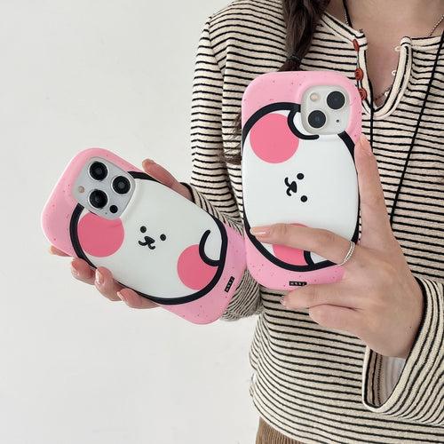 Cute Designer Silicon Oval Shape Case for iPhone ( Pink Pig )