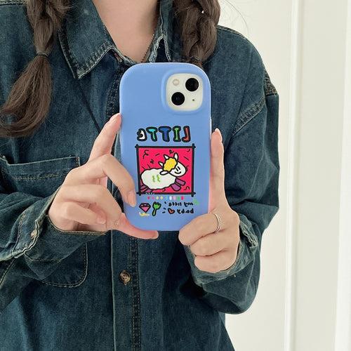 Cute Designer Silicon Oval Shape Case for iPhone ( My Little Baby )