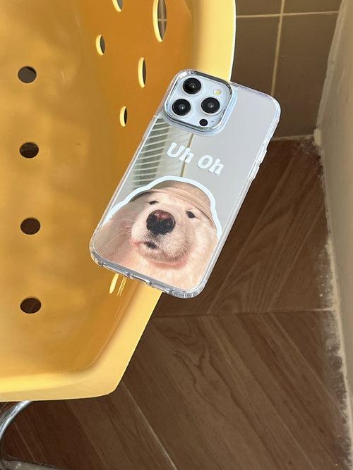 Uh oh ! Cute Dog Mirror Designer Silicon Case