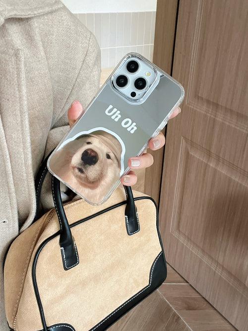 Uh oh ! Cute Dog Mirror Designer Silicon Case