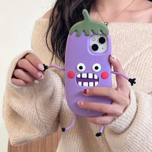 Happy Brinjal Designer Silicon Case for iPhone