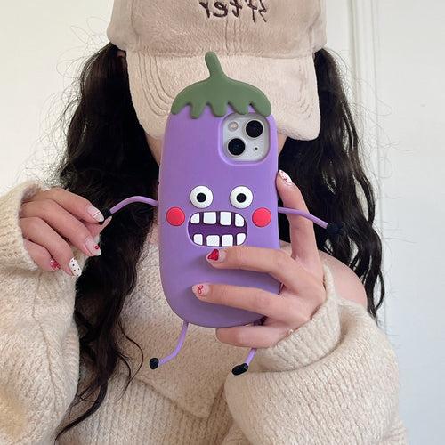 Happy Brinjal Designer Silicon Case for iPhone