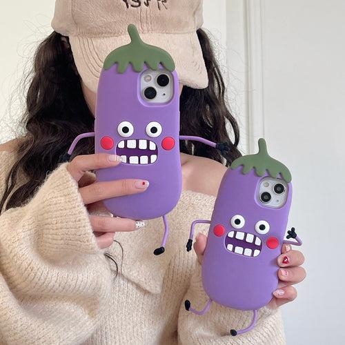 Happy Brinjal Designer Silicon Case for iPhone