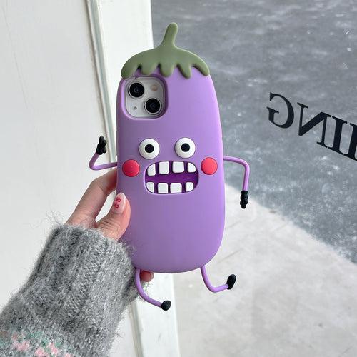 Happy Brinjal Designer Silicon Case for iPhone