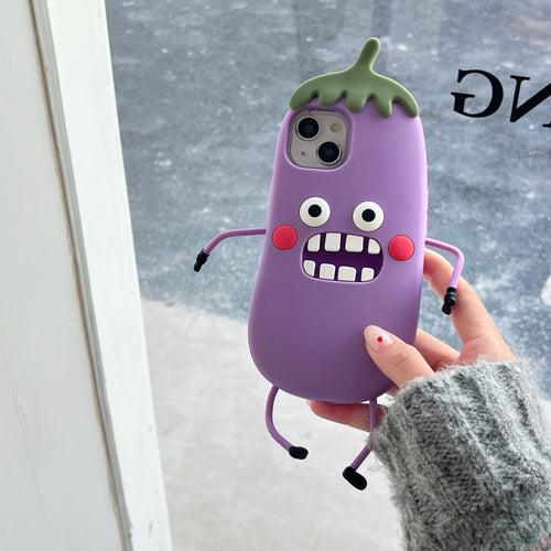 Happy Brinjal Designer Silicon Case for iPhone