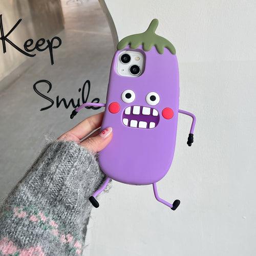 Happy Brinjal Designer Silicon Case for iPhone