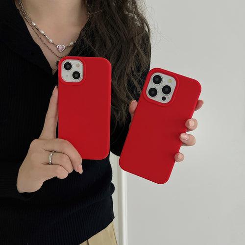 Liquid Silicon Case for iPhone ( Red )