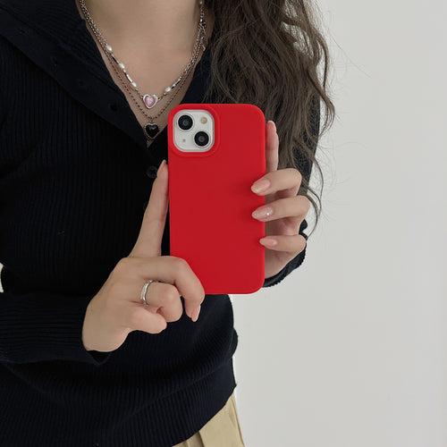 Liquid Silicon Case for iPhone ( Red )