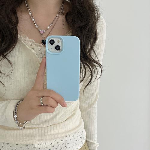 Liquid Silicon Case for iPhone ( Ice Blue )