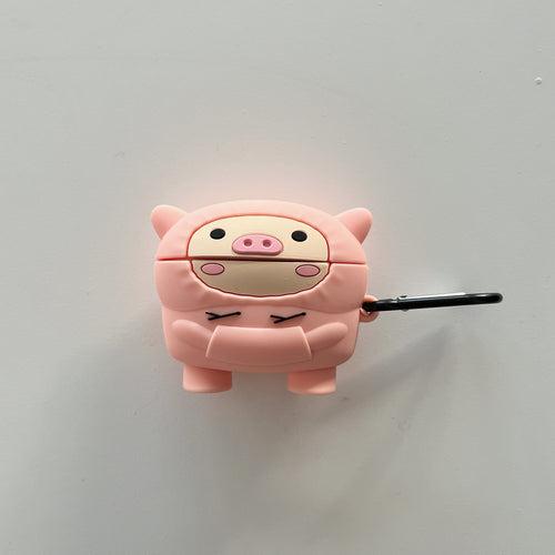 Cute Pig In Hoodie Silicon Airpod Case