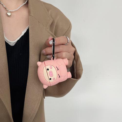 Cute Pig In Hoodie Silicon Airpod Case