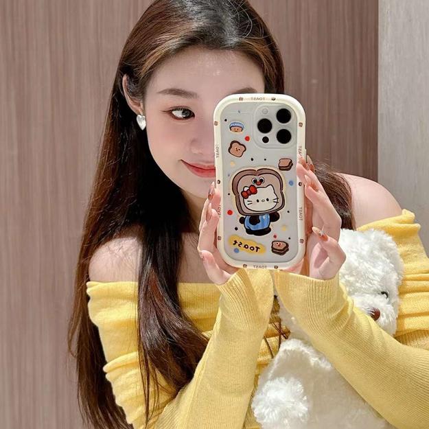 Cute Kitty Toast Transparent Silicon iPhone Case