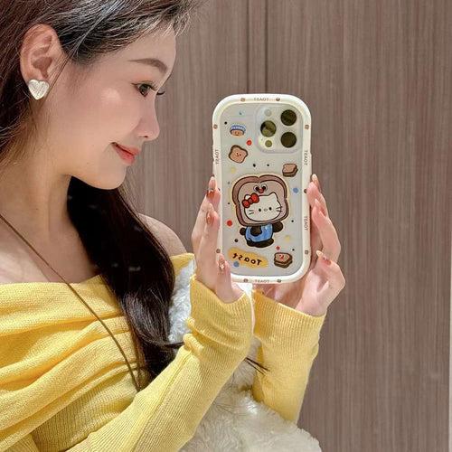 Cute Kitty Toast Transparent Silicon iPhone Case