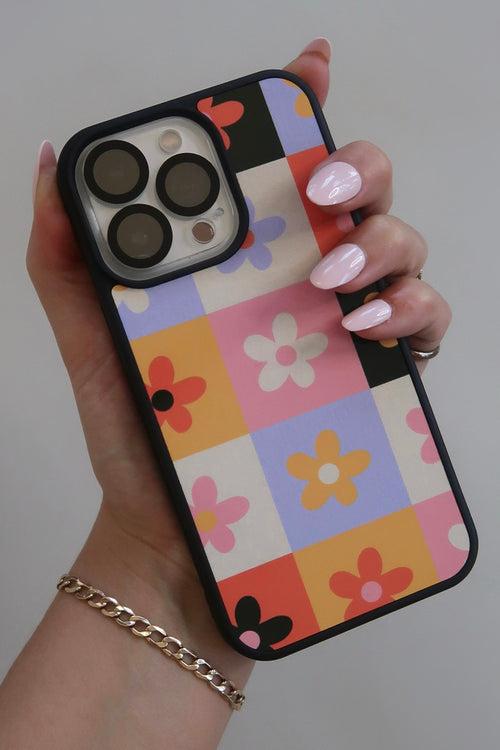 Daisy Pattern Glass Case for iPhone
