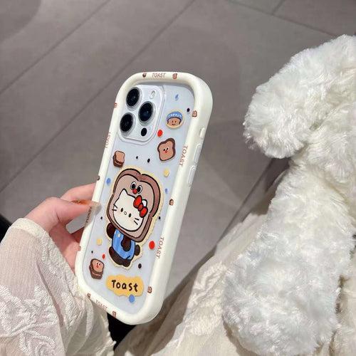 Cute Kitty Toast Transparent Silicon iPhone Case