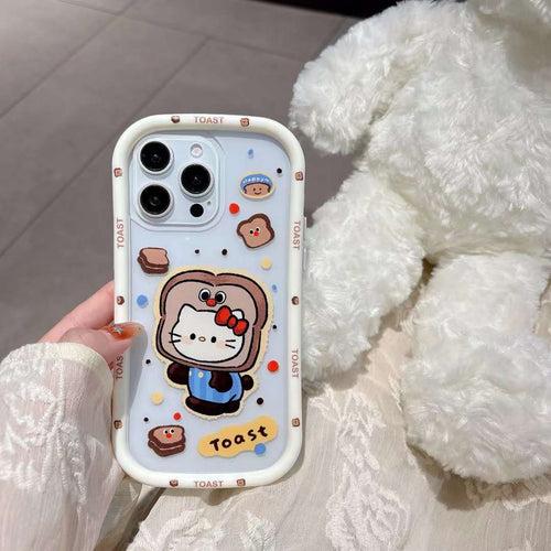 Cute Kitty Toast Transparent Silicon iPhone Case