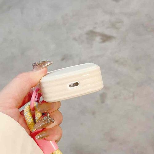 Solid Color Silicon Airpod Case With String Charm