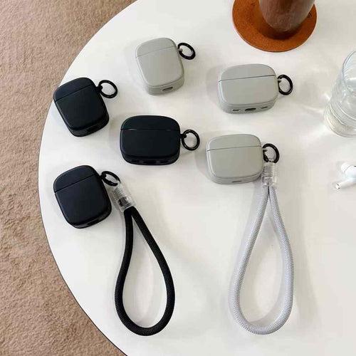 Solid Color Silicon Airpod Case With String Charm