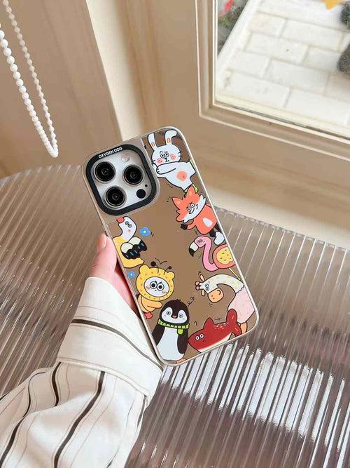 Cute Penguin Mirror Style iPhone Case