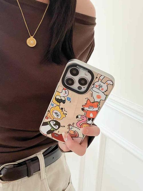 Cute Penguin Mirror Style iPhone Case