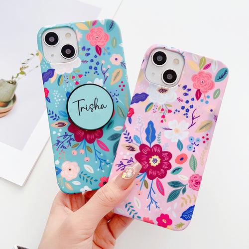 The Bright Floral Designer Slim Case With Customised Holder