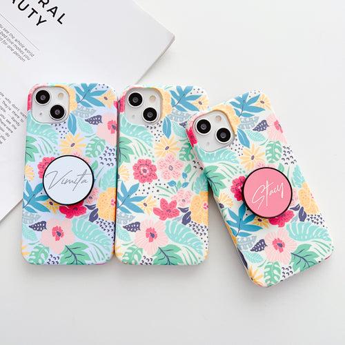 Designer Floral Slim Case Cover With Optional Customised Holder