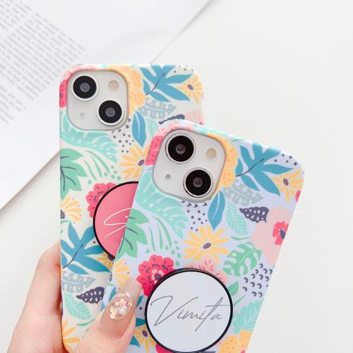 Designer Floral Slim Case Cover With Optional Customised Holder