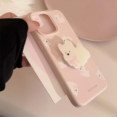 Cute Dog Pattern Pastel Color Silicon iPhone Case for iPhone