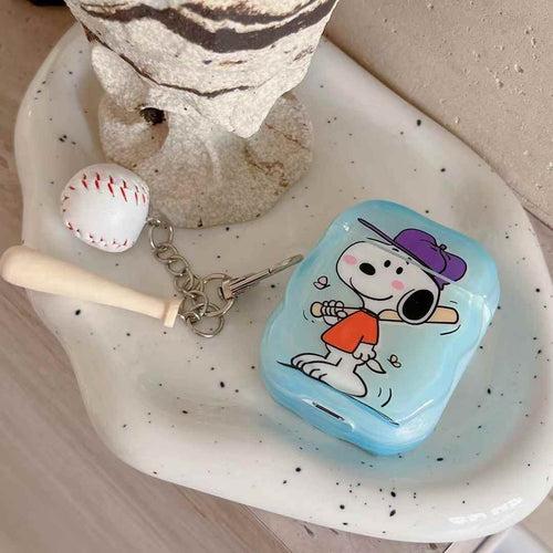 Cute Dog Cartoon Designer Airpod Case With Baseball Charm