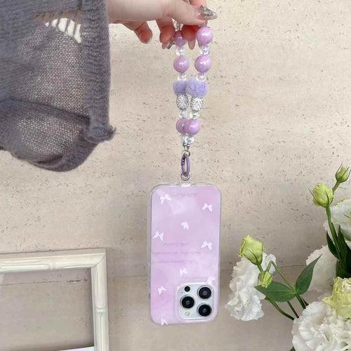 Cute Butterfly Pattern Designer Silicon iPhone Case With Beaded Charm