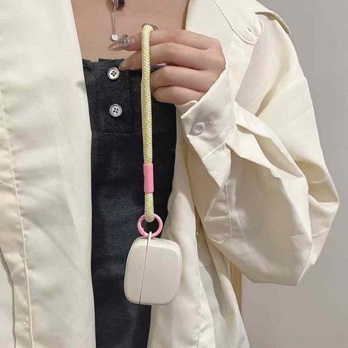 Solid Color Silicon Airpod Case With String Charm