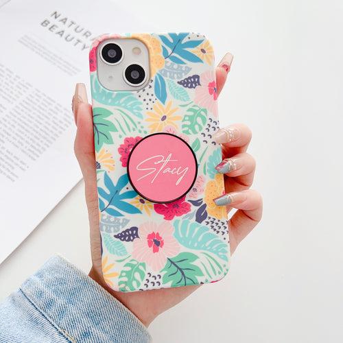 Designer Floral Slim Case Cover With Optional Customised Holder