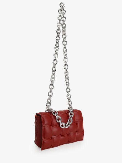 Square Weaved Solid Sling Bag