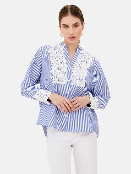 Joy Full Sleeves Shirt With Lace